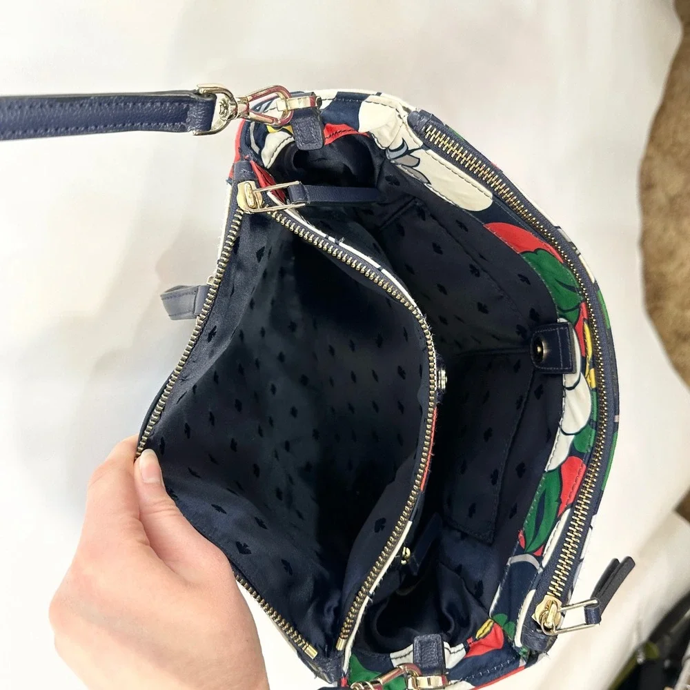 Kate Spade Dawn Breezy Floral Medium Satchel Handbag Purse Crossbody Bag